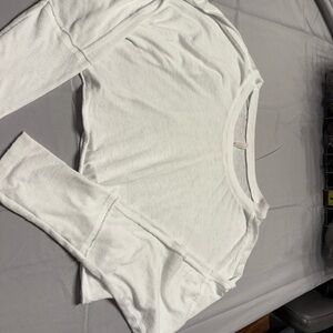 FP Movement by Free People White Long Sleeve Tee. Oversized. Yoga. Cropped